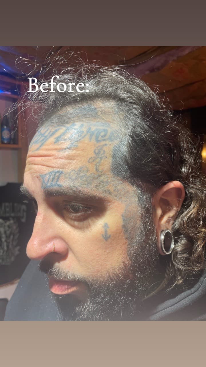 Lettering + Script face tattoo on Face by Pain_Ink on TattMe