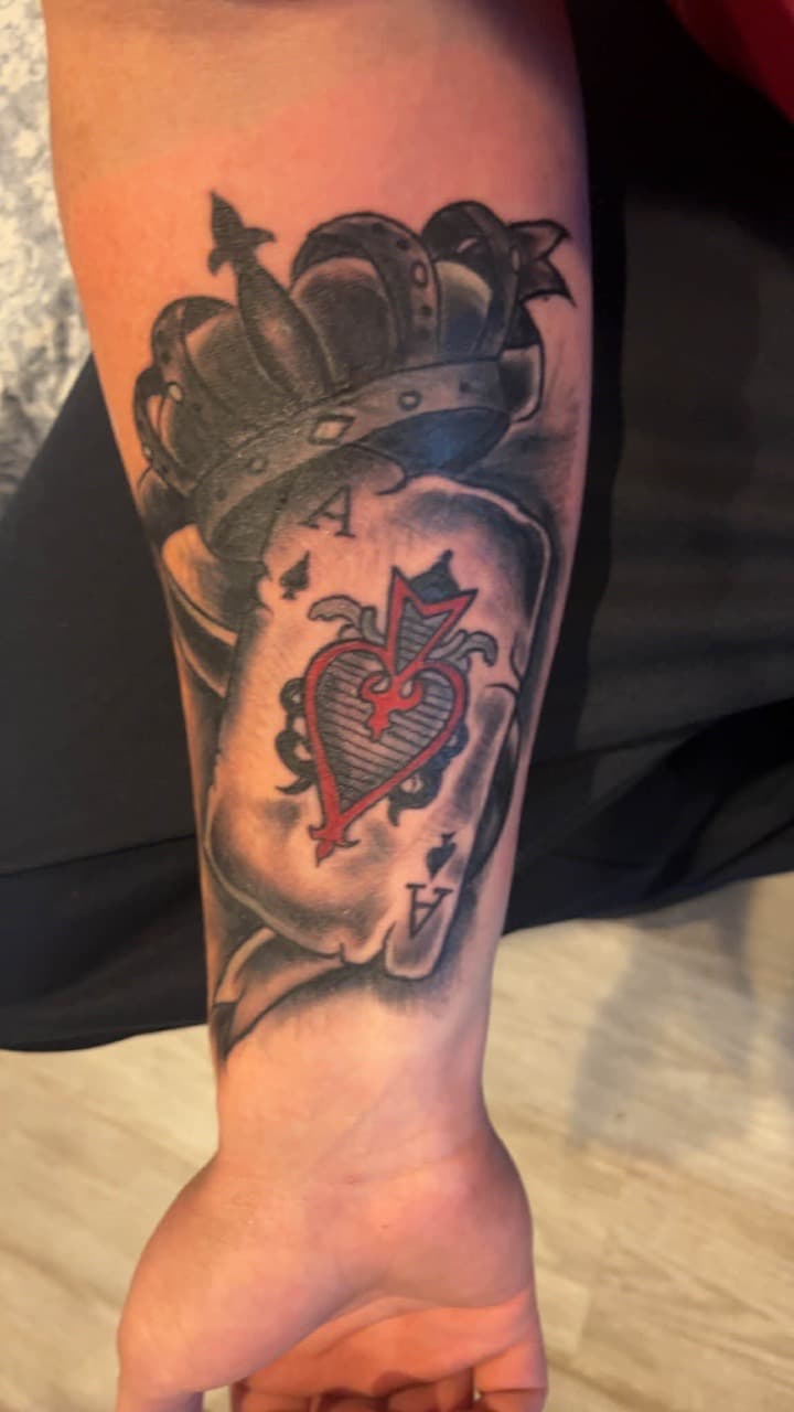 Black & Grey + Traditional crown tattoo on Forearm by Pain_Ink on TattMe