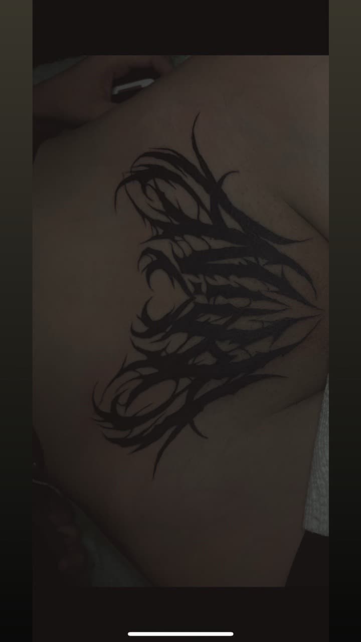 Tribal + Black-work swirls tattoo on Hip by Pain_Ink on TattMe