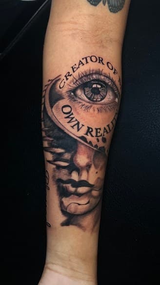 Black & Grey + Realism eye tattoo on Forearm by Leway_Tattoos on TattMe