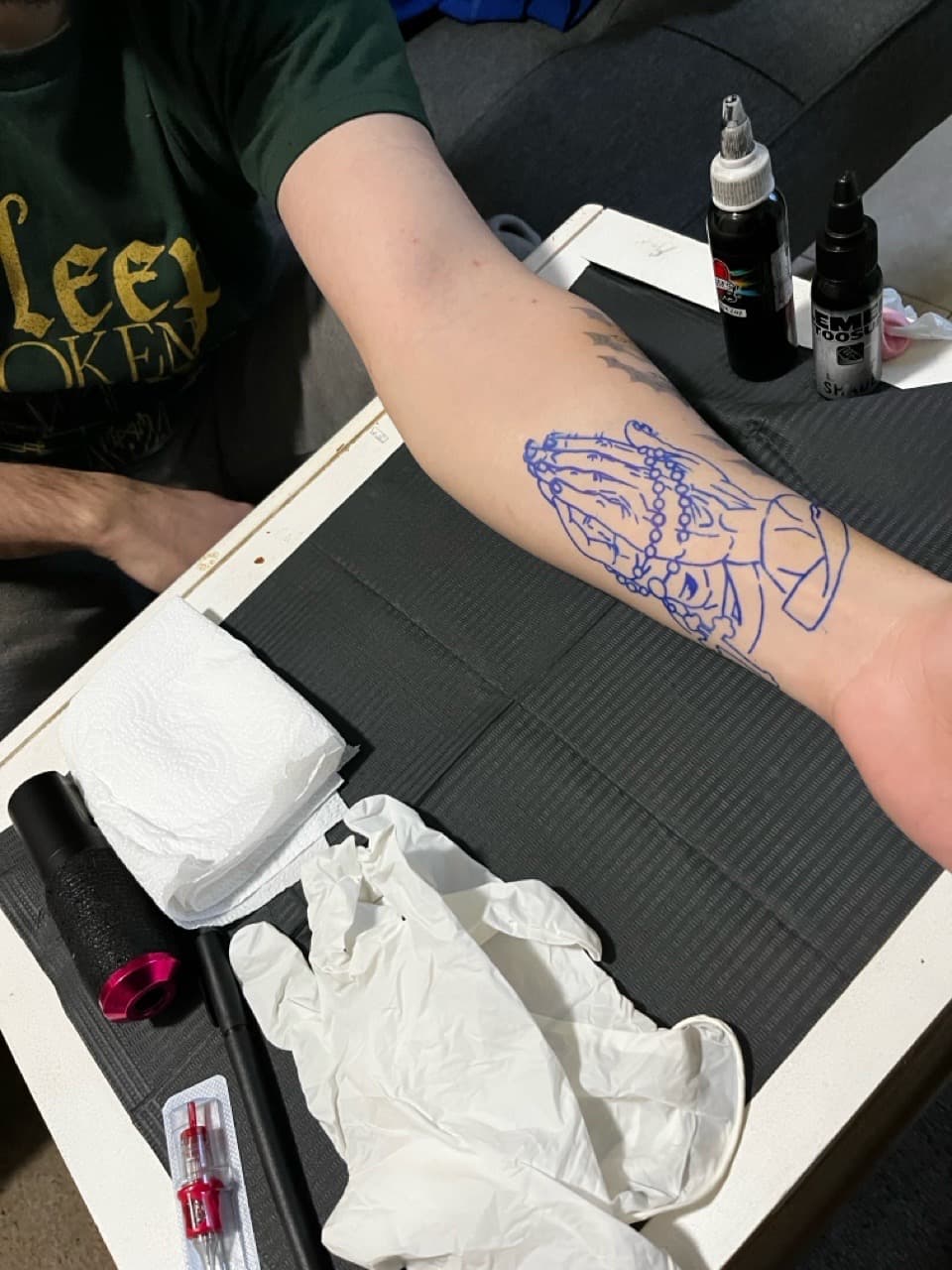praying hands tattoo on Forearm by InkFluenceTat2s on TattMe