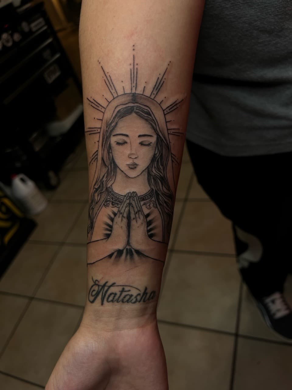 Black & Grey + Fine Line woman tattoo on Forearm by Pretty_In_Ink on TattMe
