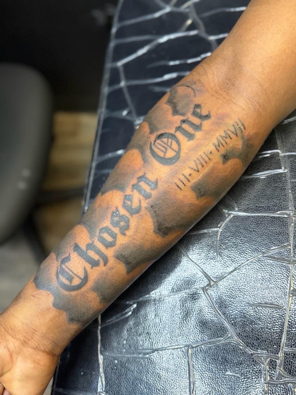 Lettering + Script clouds tattoo on Forearm by TattedByEjai on TattMe