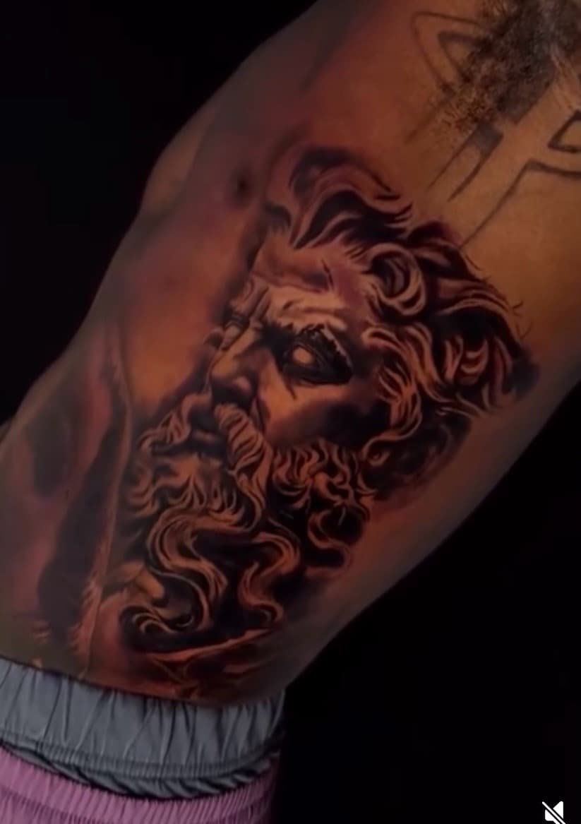 Realism + Black & Grey man tattoo on Ribs by Sir_Julius_Tattz on TattMe