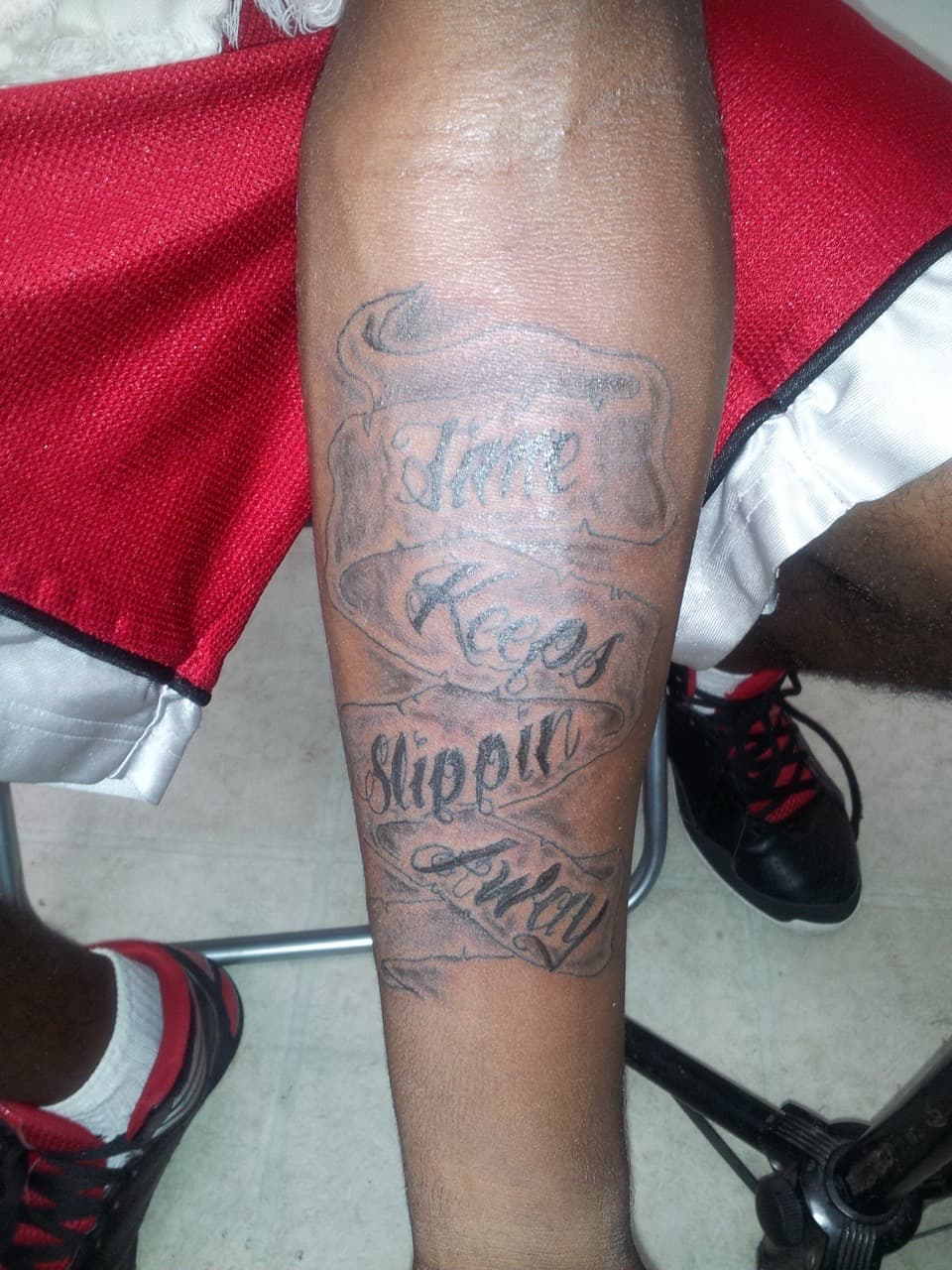 Lettering + Script banner tattoo on Forearm by Tattsbygxd on TattMe