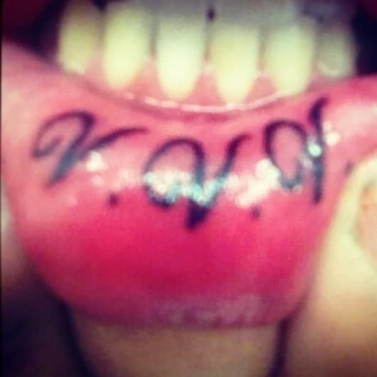 Lettering + Script letters tattoo on Face by Tattsbygxd on TattMe