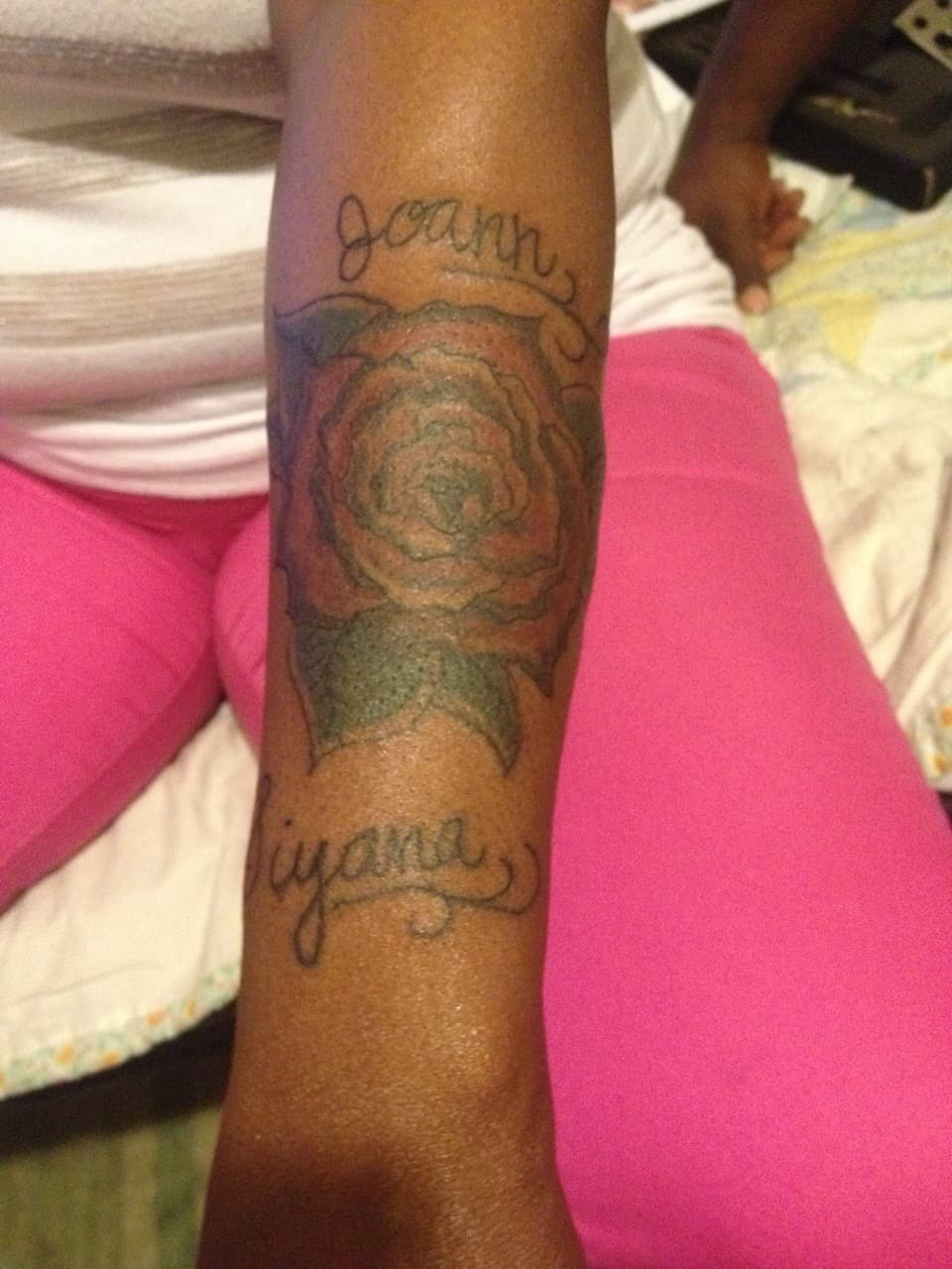 Floral + Lettering rose tattoo on Forearm by Tattsbygxd on TattMe