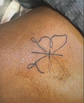 Fine Line + Minimalist butterfly tattoo on Thigh by mickeyzmetalz on TattMe