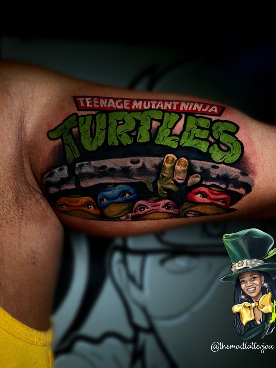 Color + New School turtles tattoo on Upper Arm by TheMadTatter on TattMe