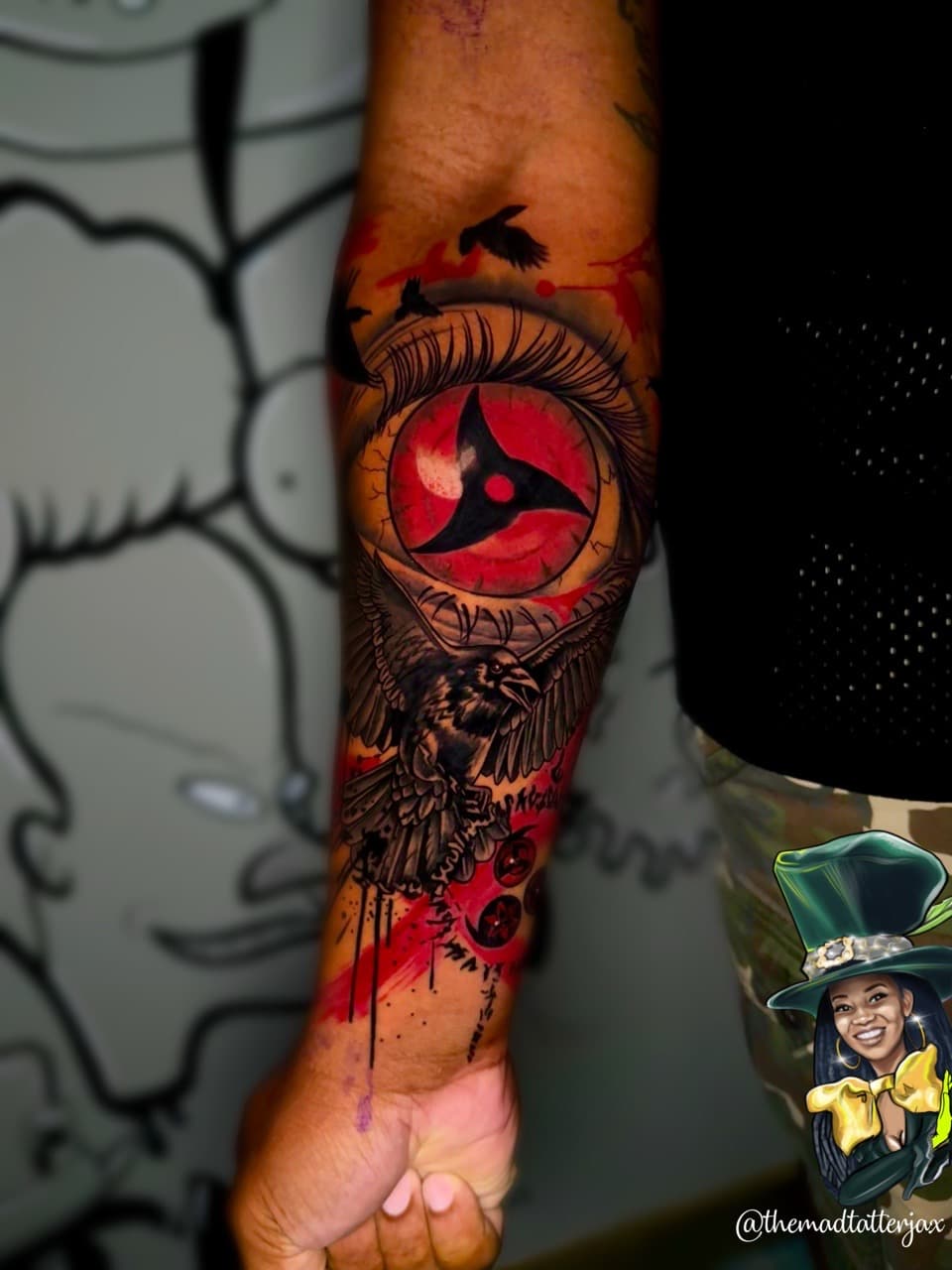 Anime + Color eye tattoo on Forearm by TheMadTatter on TattMe