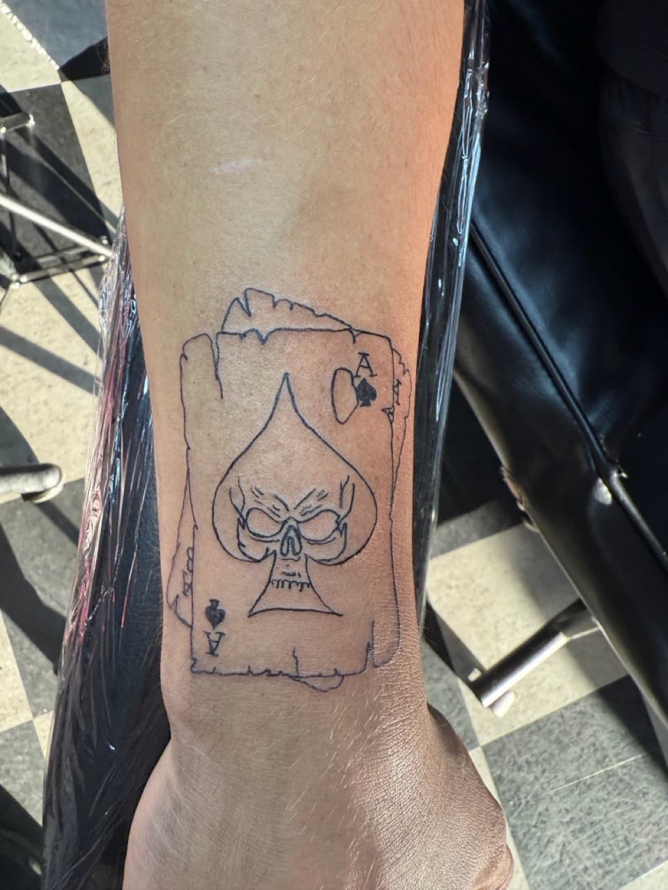 Line-work + Illustrative skull tattoo on Forearm by Lex on TattMe