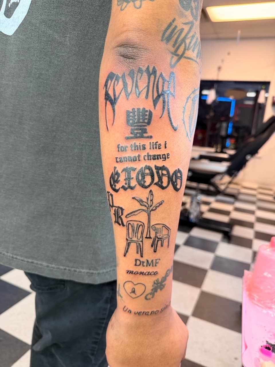 Lettering + Script tree tattoo on Forearm by Lex on TattMe