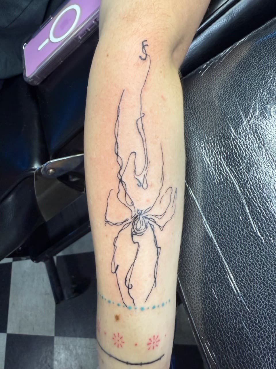 Fine Line + Minimalist flower tattoo on Forearm by Lex on TattMe