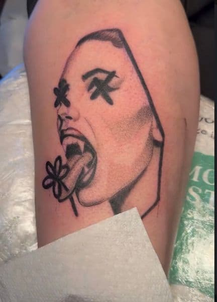 Black & Grey + Dot-work woman tattoo on Upper Arm by KhalilGibranInk on TattMe