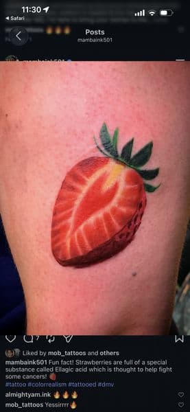 Realism + Color strawberry tattoo on Forearm by Mambaink501 on TattMe
