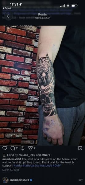 Black & Grey + Realism eagle tattoo on Half Sleeve by Mambaink501 on TattMe