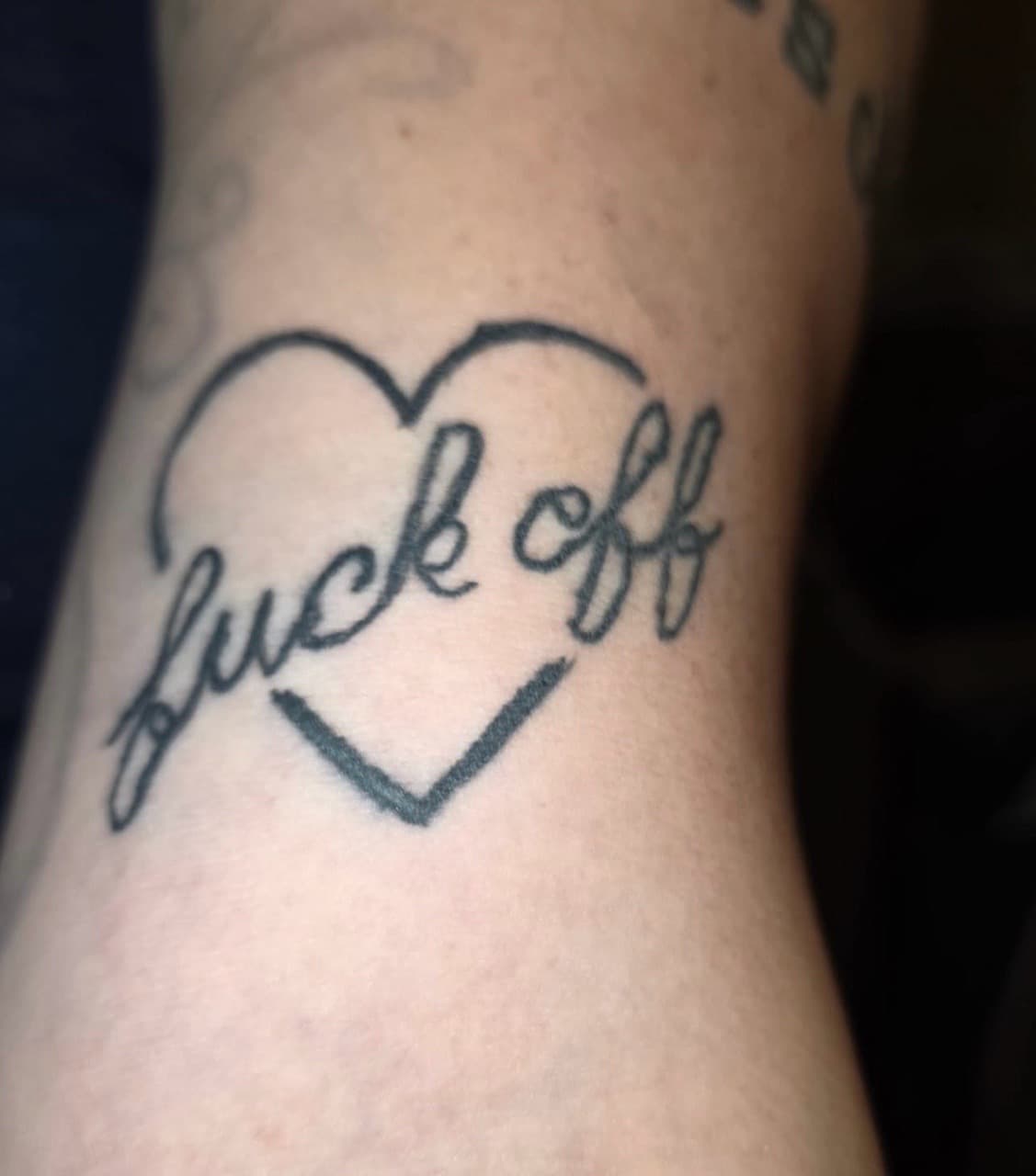 Lettering + Script heart tattoo on Forearm by Antonios_Tattoos on TattMe