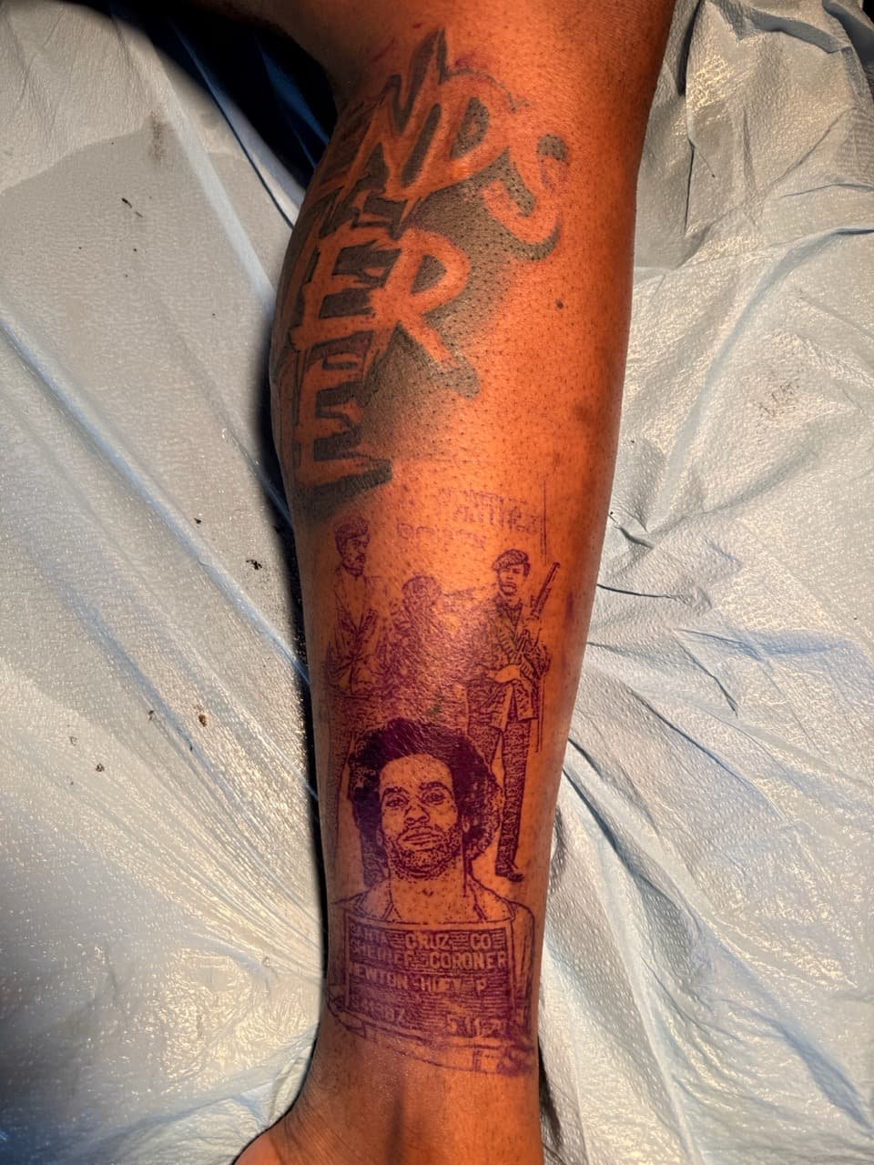 Realism + Lettering woman tattoo on Calf by kiddd_ink on TattMe