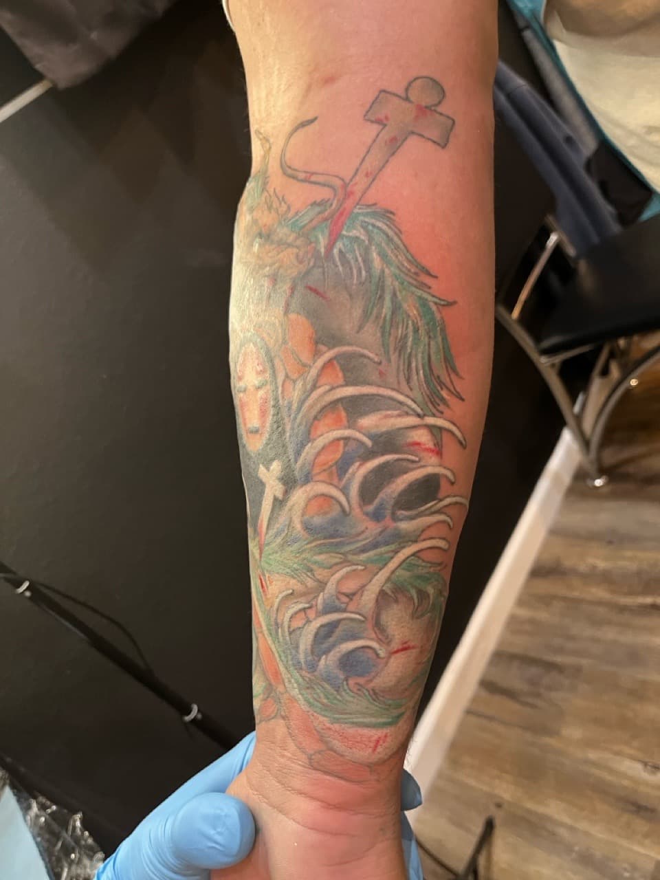 Japanese + Color dragon tattoo on Forearm by Tattoos_By_Kev_TBK on TattMe