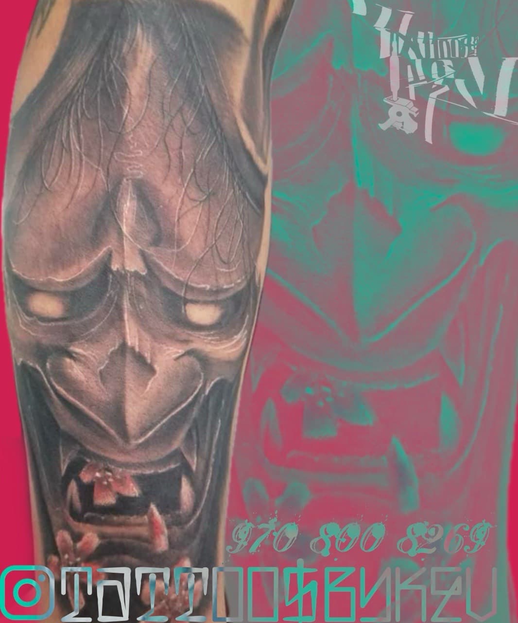 Japanese + Black & Grey hannya mask tattoo on Forearm by Tattoos_By_Kev_TBK on TattMe