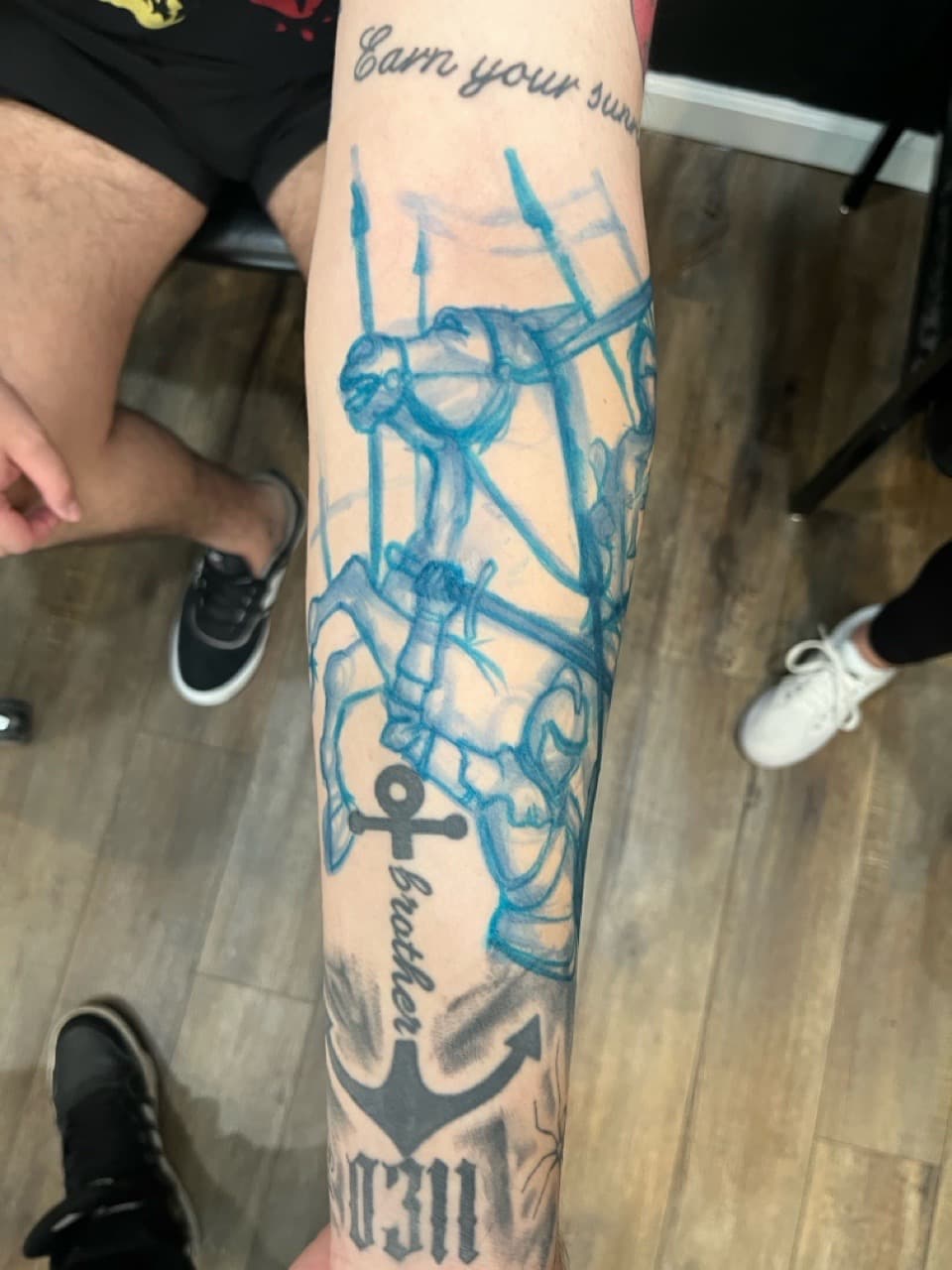 Lettering + Script knight tattoo on Forearm by Tattoos_By_Kev_TBK on TattMe