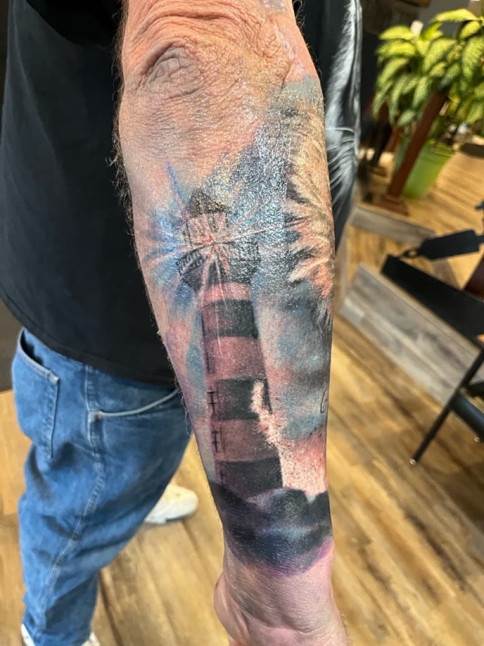 Color + Illustrative lighthouse tattoo on Forearm by Tattoos_By_Kev_TBK on TattMe