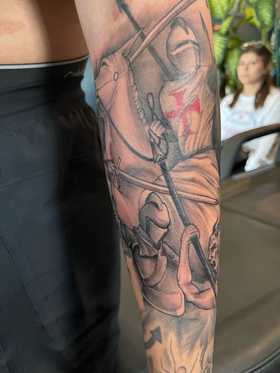 Black & Grey + Realism knights tattoo on Forearm by Tattoos_By_Kev_TBK on TattMe