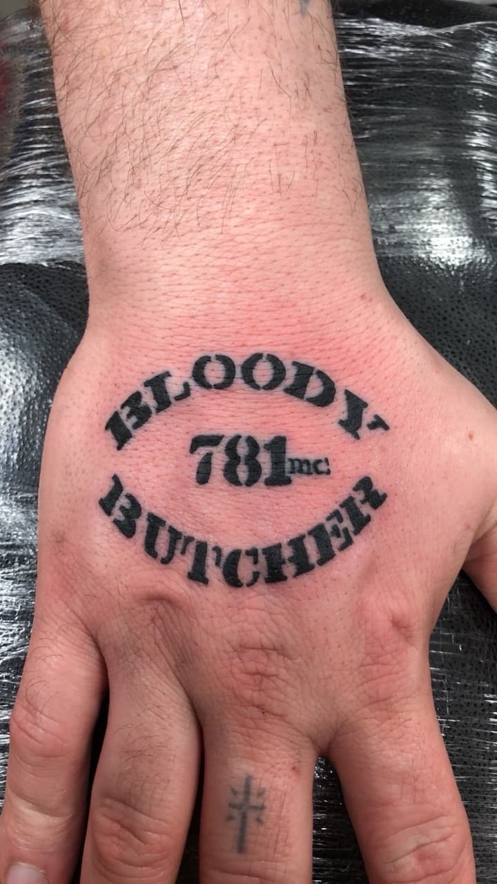 Lettering + Black-work numbers tattoo on Hand by KD_INKORPORATED on TattMe