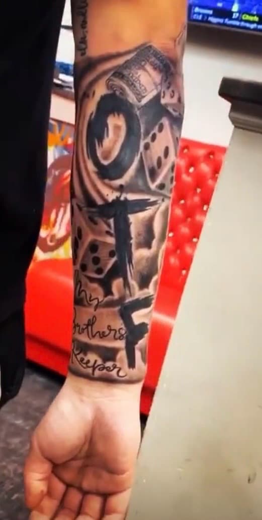 Black & Grey + Illustrative money tattoo on Forearm by KD_INKORPORATED on TattMe