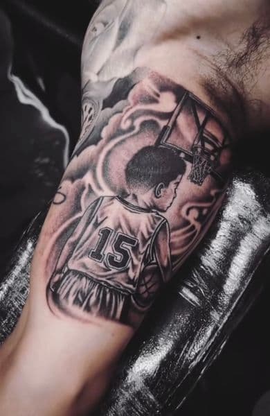 Black & Grey + Realism boy tattoo on Upper Arm by KD_INKORPORATED on TattMe