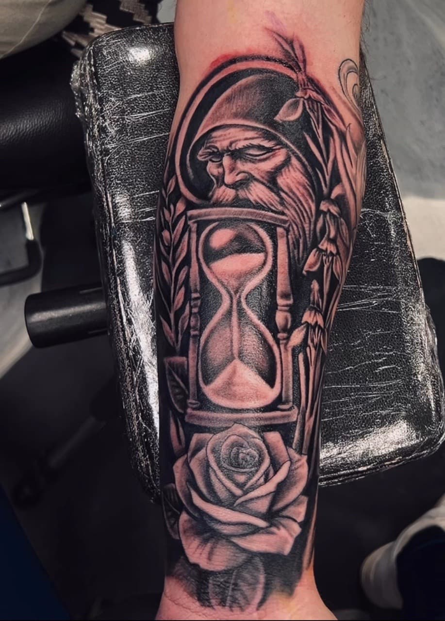 Black & Grey + Illustrative wizard tattoo on Forearm by KD_INKORPORATED on TattMe