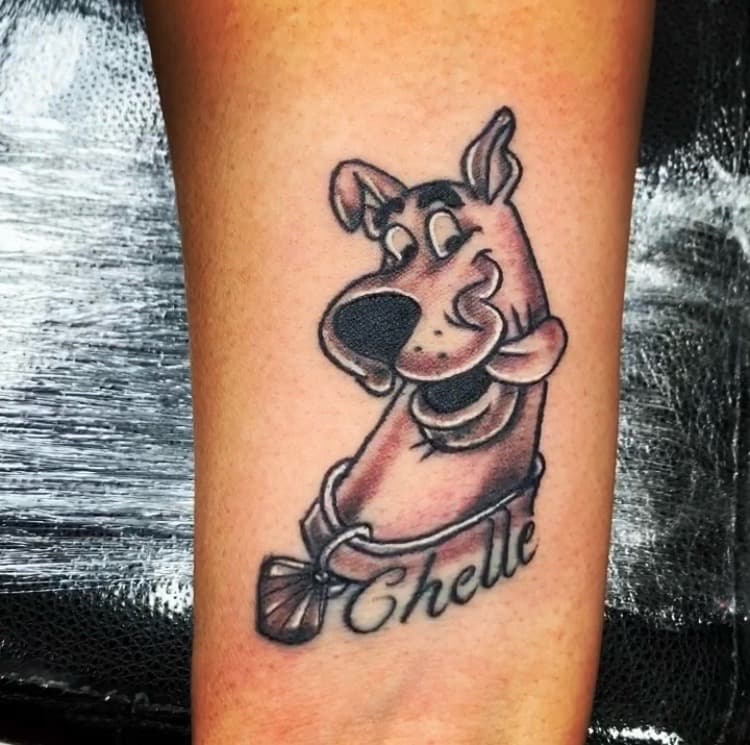 Cartoon + Black & Grey scooby-doo tattoo on Forearm by KD_INKORPORATED on TattMe