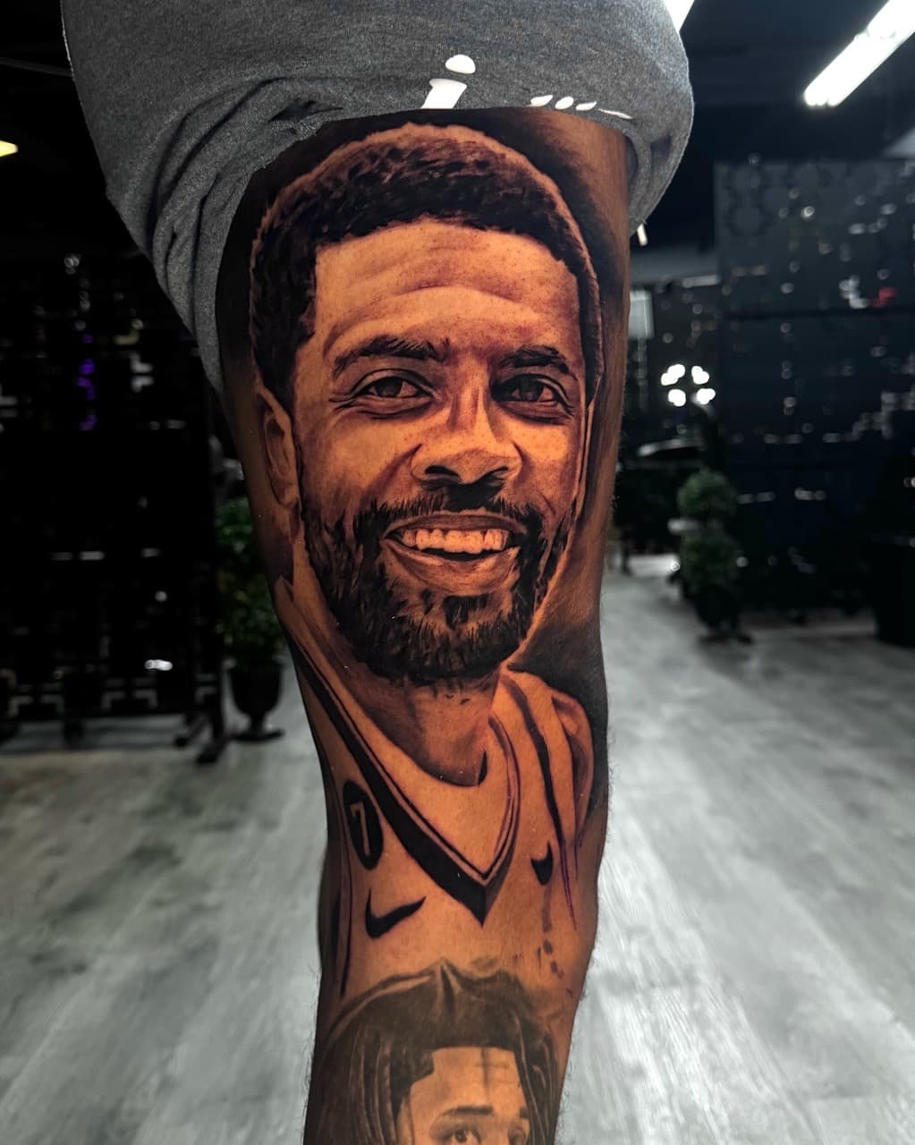 Realism + Portrait man tattoo on Thigh by Upside_Tattoo on TattMe