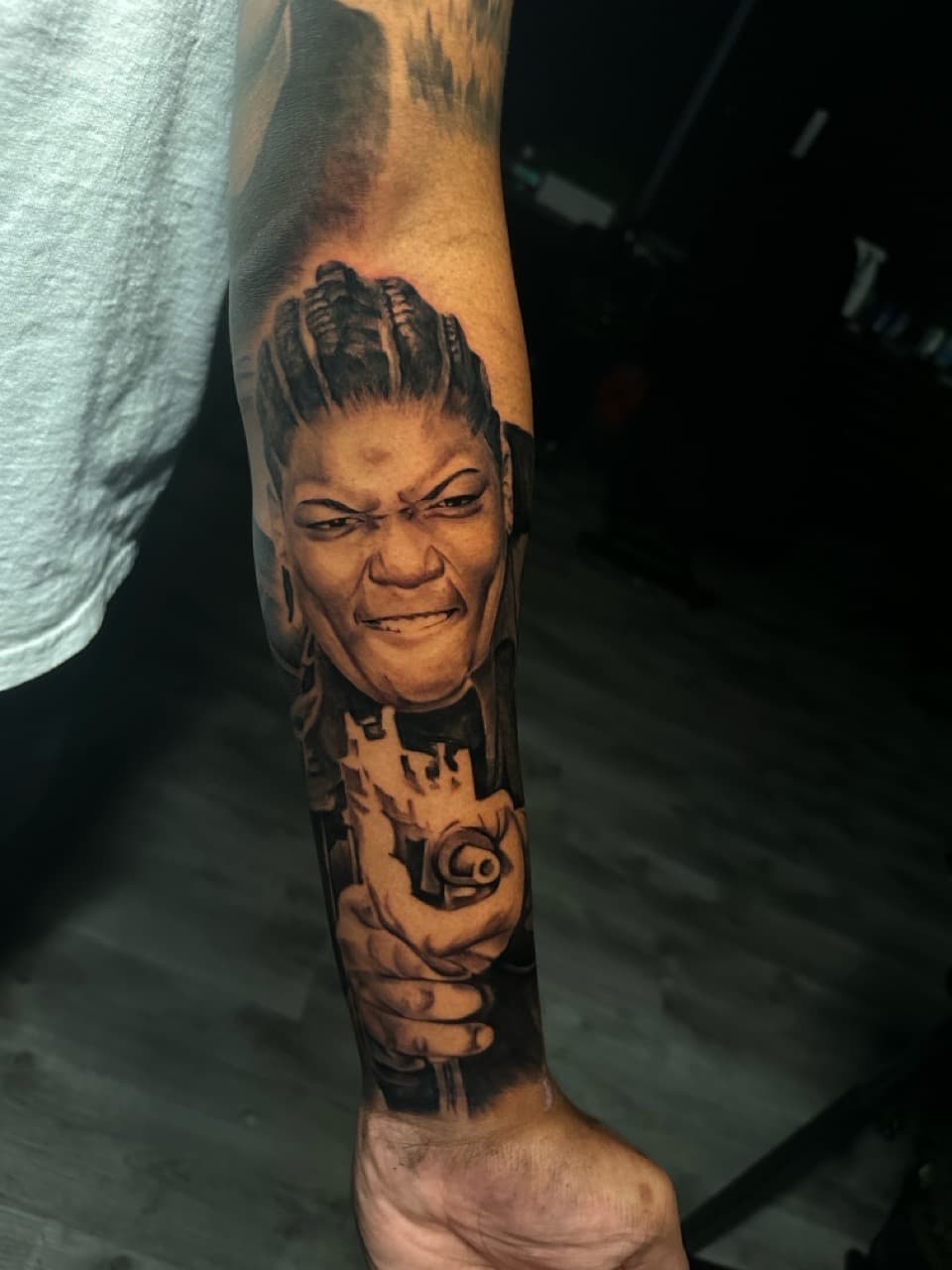 Black & Grey + Realism woman tattoo on Forearm by Upside_Tattoo on TattMe