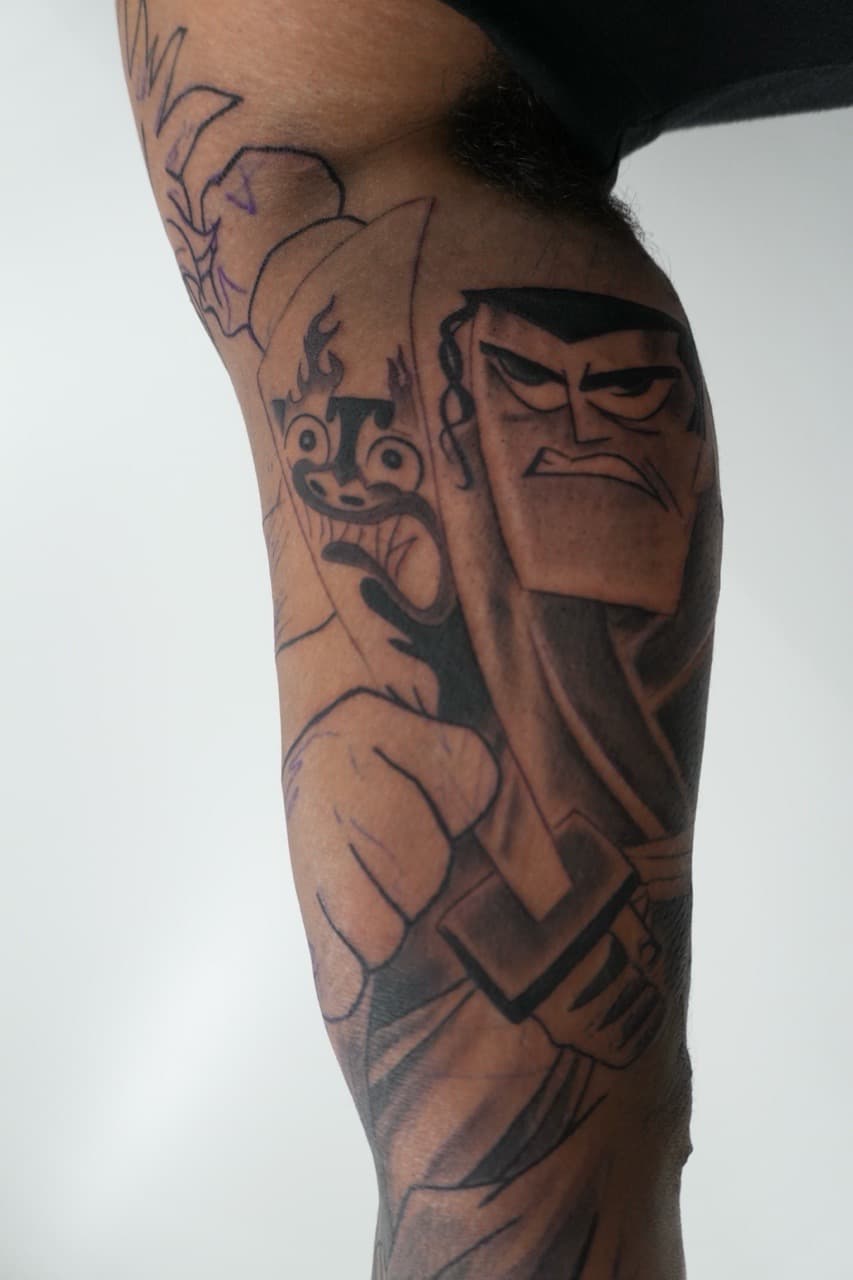 Cartoon + Pop Culture samurai jack tattoo on Upper Arm by Upside_Tattoo on TattMe