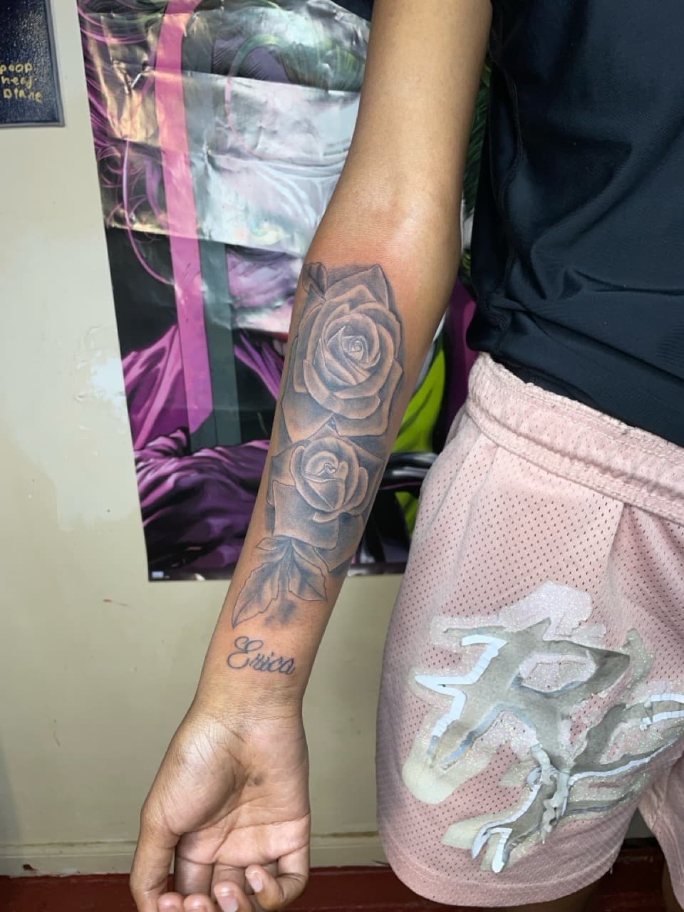Black & Grey + Floral roses tattoo on Forearm by Bizzarreink on TattMe