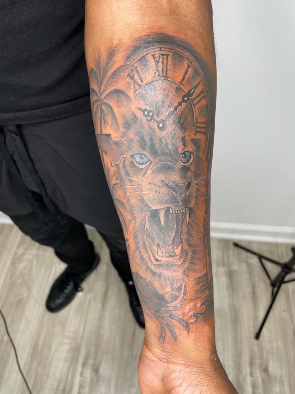Black & Grey + Realism lion tattoo on Forearm by Bizzarreink on TattMe