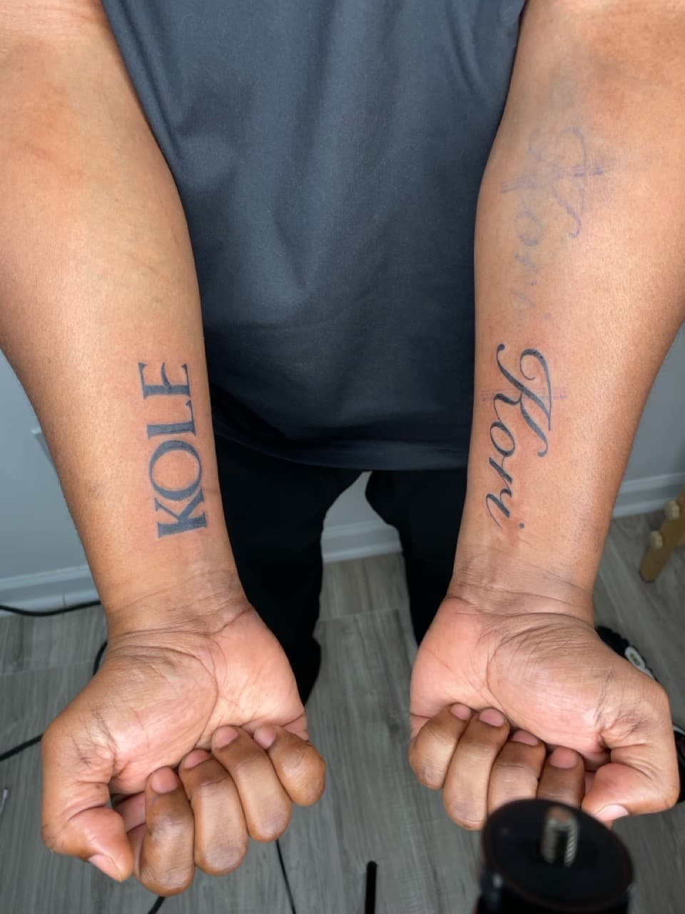 Lettering + Script names tattoo on Forearm by Bizzarreink on TattMe