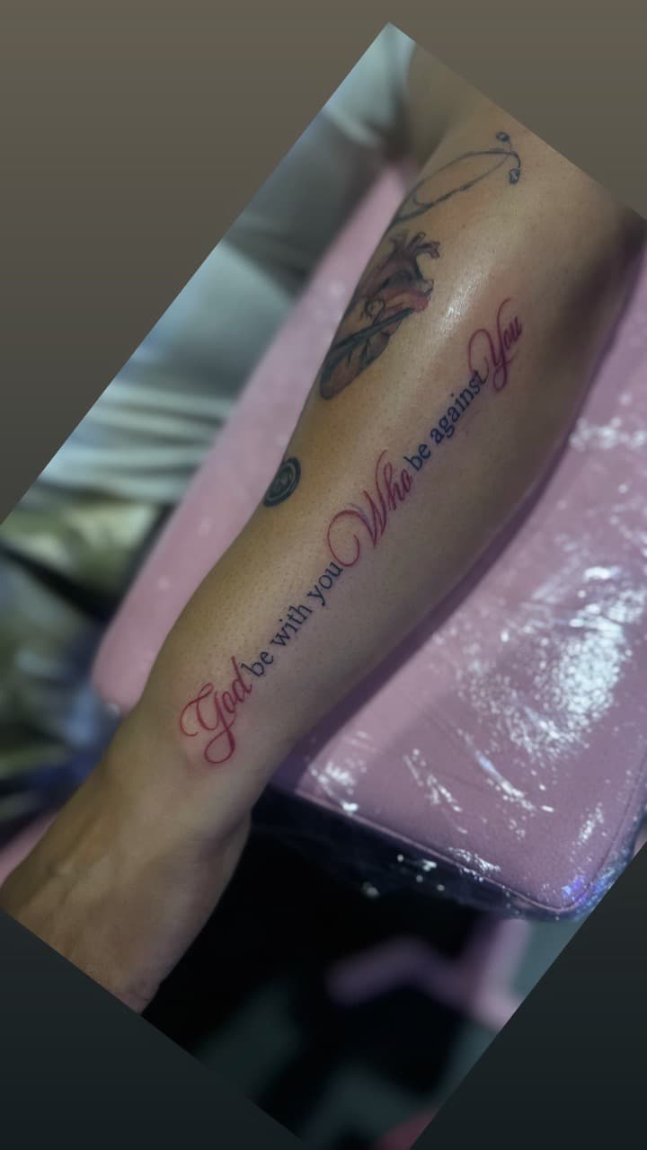 Lettering + Script quote tattoo on Forearm by Pooh_Ink on TattMe