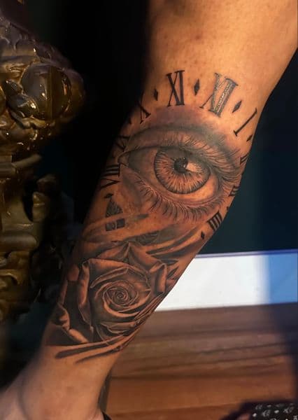 Realism + Black & Grey eye tattoo on Forearm by Incredible_Ink on TattMe