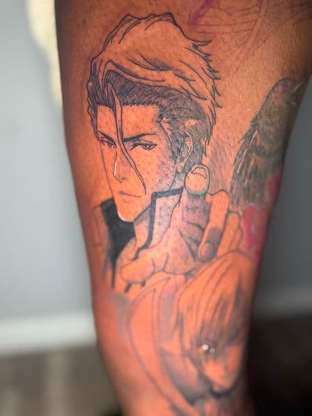 Anime + Black & Grey anime tattoo on Upper Arm by Edwaun_Randall on TattMe