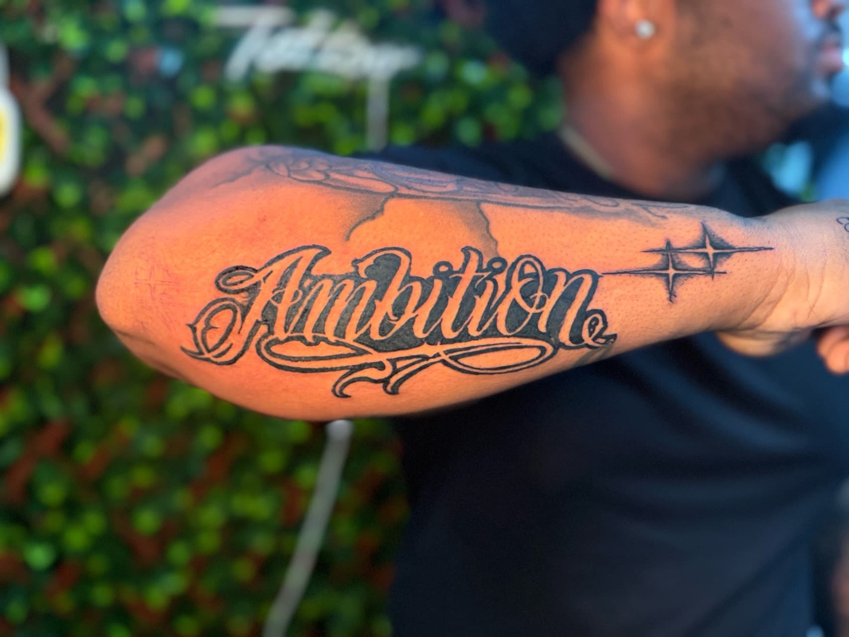 Lettering + Script ambition tattoo on Forearm by Edwaun_Randall on TattMe