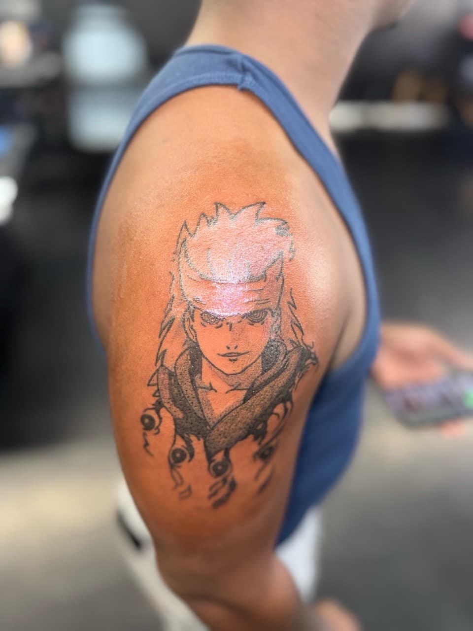 Anime + Illustrative anime character tattoo on Shoulder by Edwaun_Randall on TattMe
