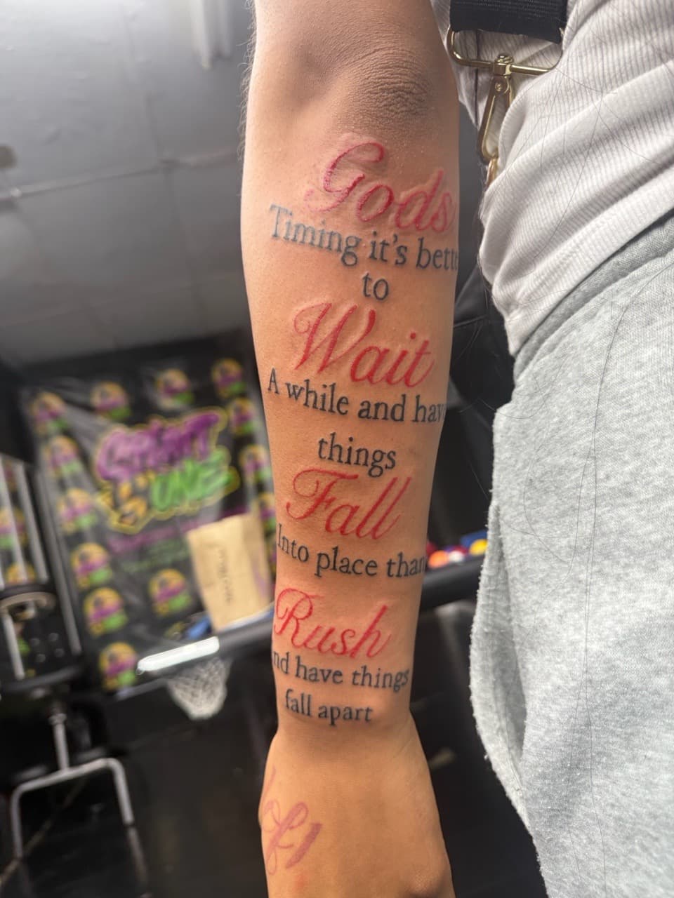 Lettering + Script quote tattoo on Forearm by Edwaun_Randall on TattMe