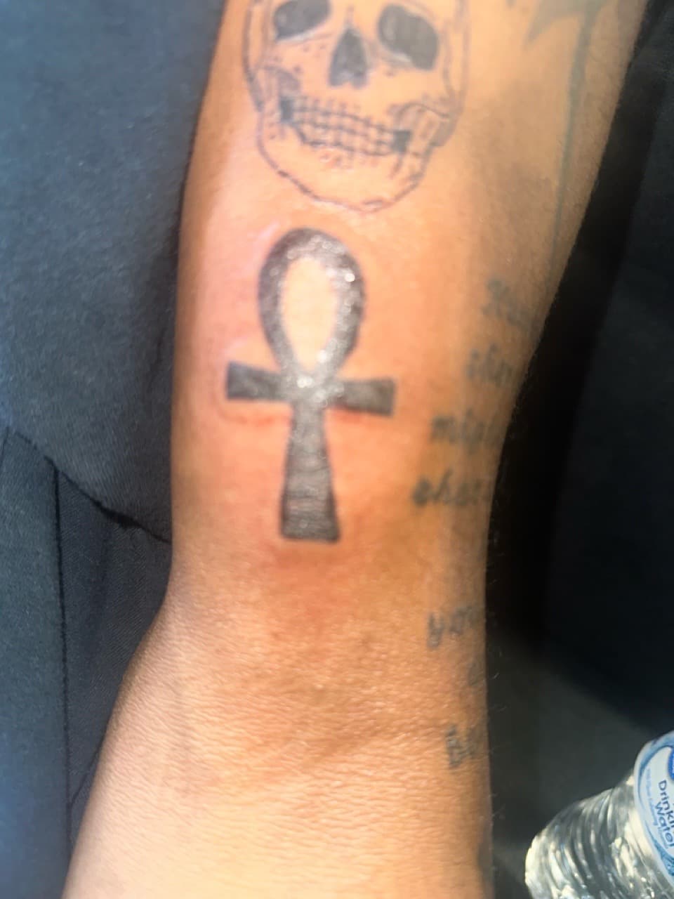 Black-work + Line-work ankh tattoo on Forearm by Edwaun_Randall on TattMe