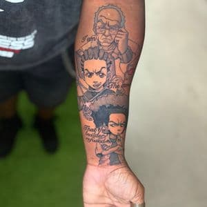 Illustrative + Cartoon huey freeman tattoo on Forearm by Edwaun_Randall on TattMe