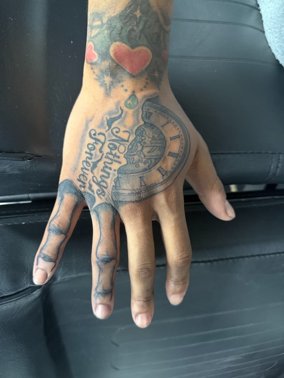 Lettering + Script clock tattoo on Hand by Edwaun_Randall on TattMe