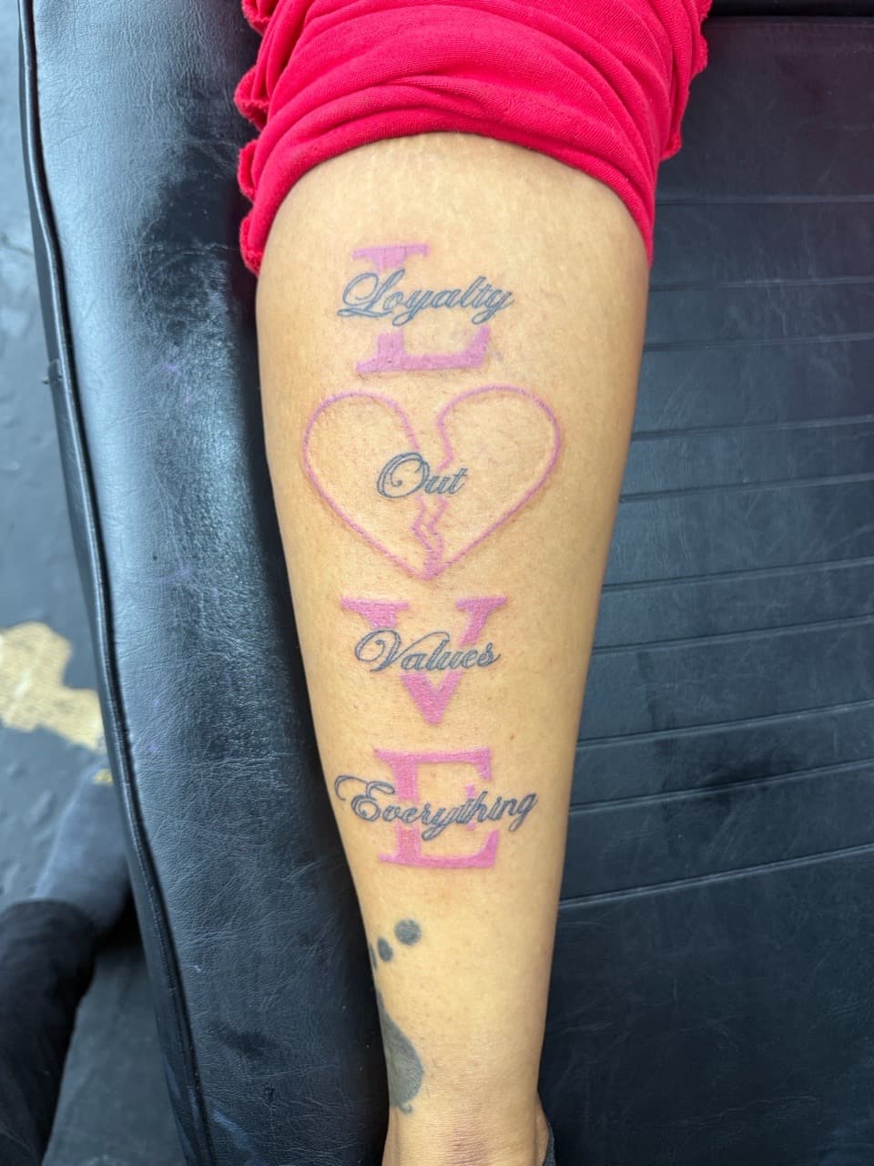 Lettering + Script heart tattoo on Forearm by Edwaun_Randall on TattMe