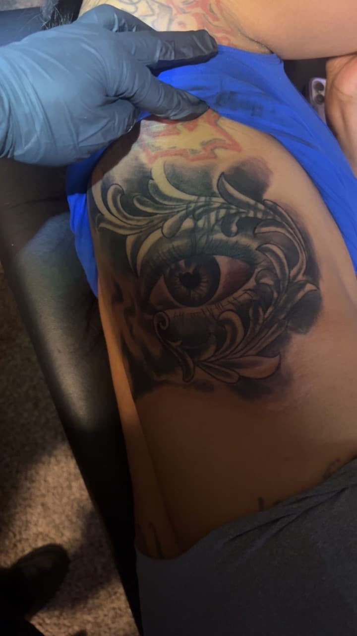 Black & Grey + Realism eye tattoo on Ribs by Mafia_Ink on TattMe