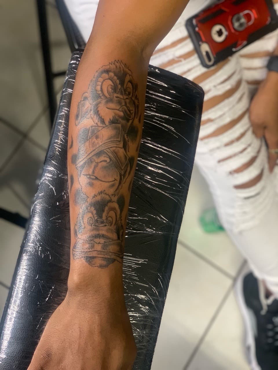 Black & Grey + Illustrative monkeys tattoo on Forearm by Mafia_Ink on TattMe